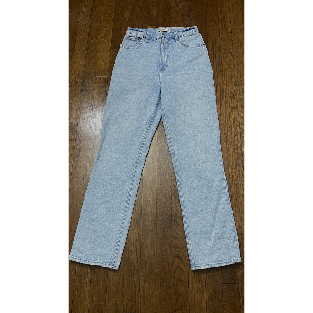 Abercrombie & Fitch Jeans Women 27 Blue High Rise 90s Straight Curve Love Denim